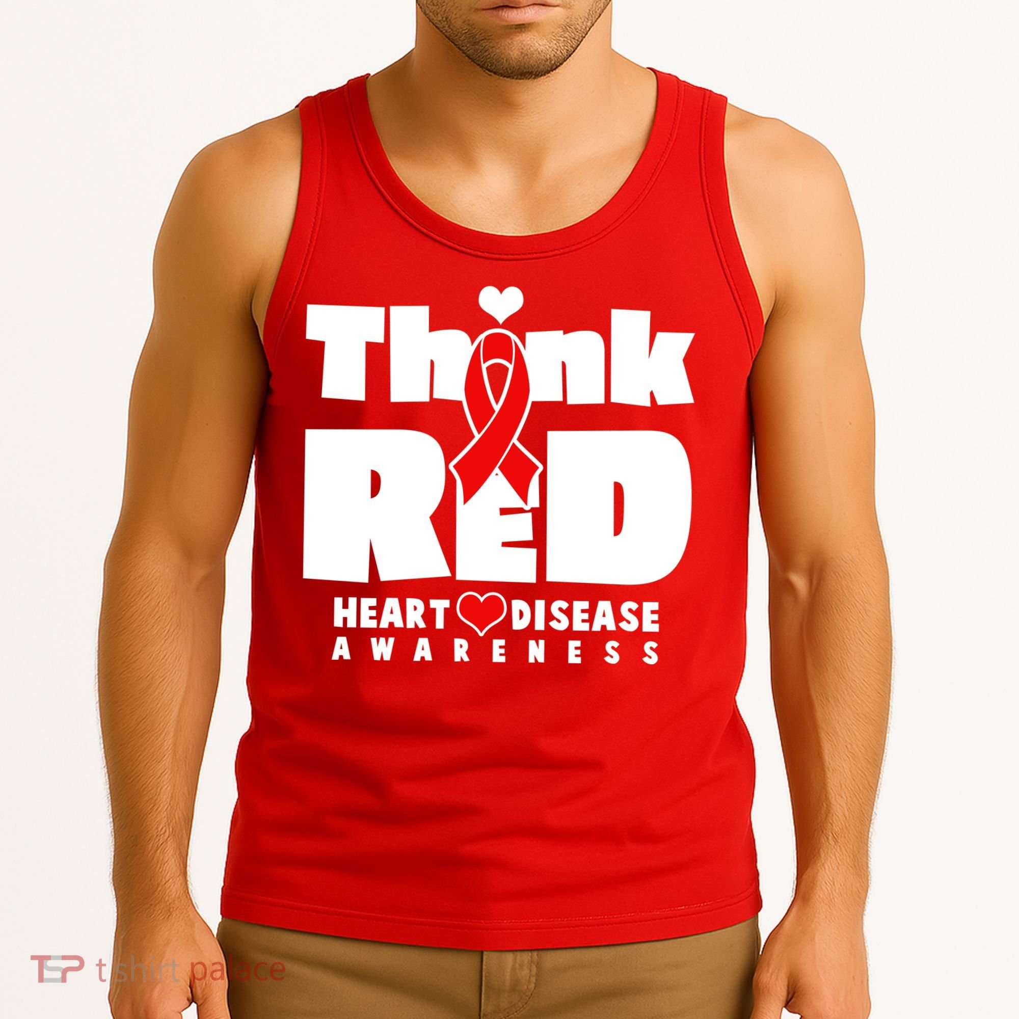 Think Red Heart Disease Awareness Tank Top