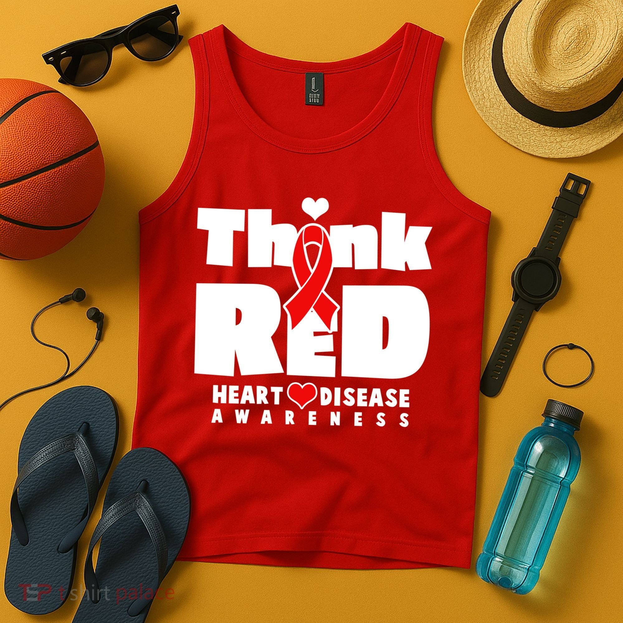 Think Red Heart Disease Awareness Tank Top