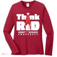 Think Red Heart Disease Awareness Women's Long Sleeve Shirt thumb 0