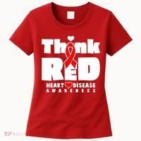 Think Red Heart Disease Awareness Women's T-Shirt thumb 0