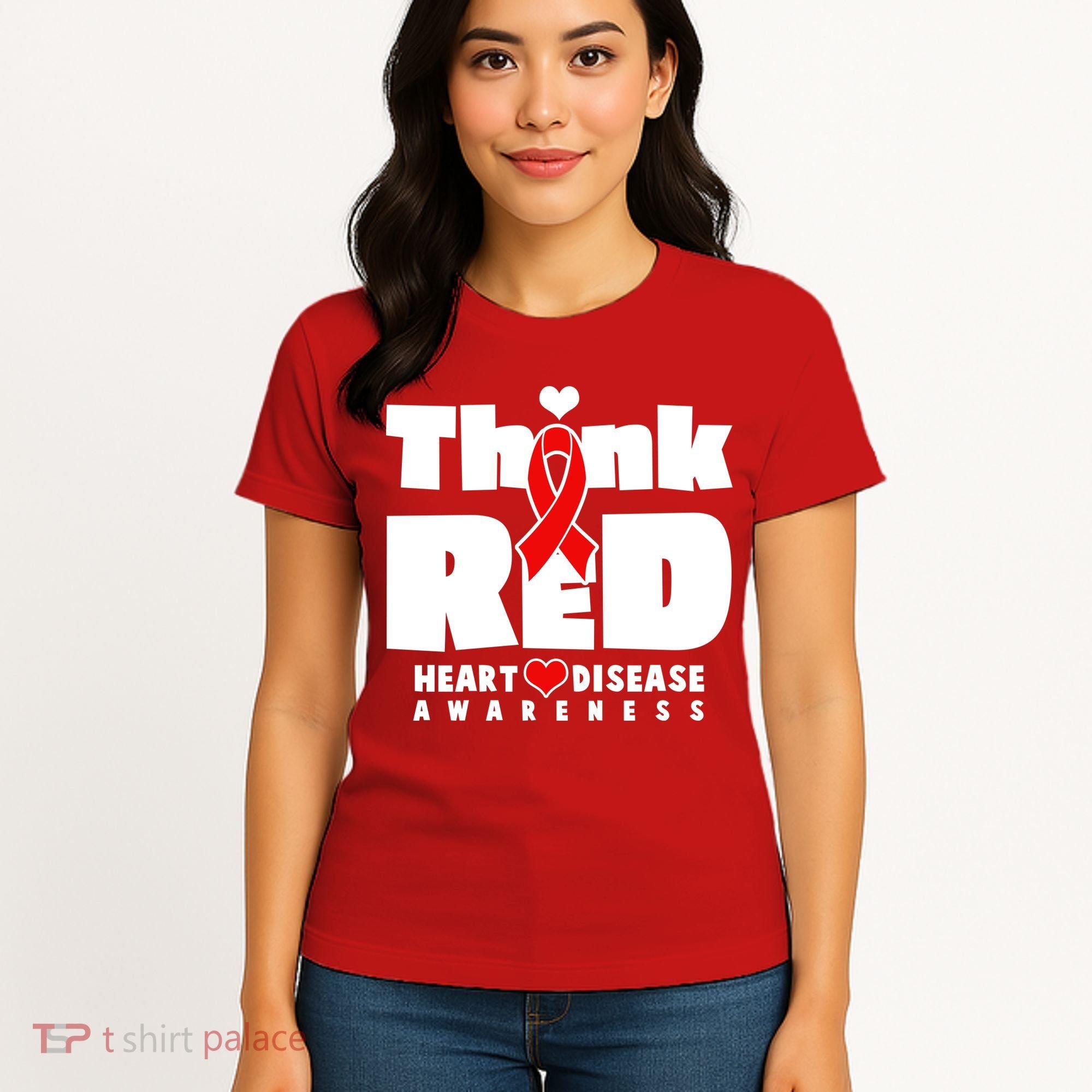 Think Red Heart Disease Awareness Women's T-Shirt