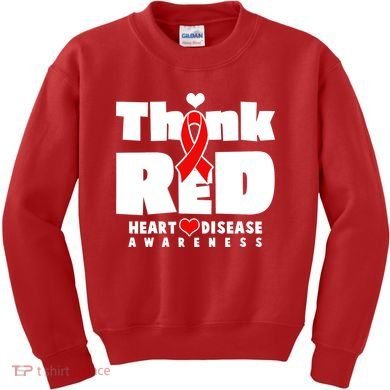 Think Red Heart Disease Awareness Kids Sweatshirt