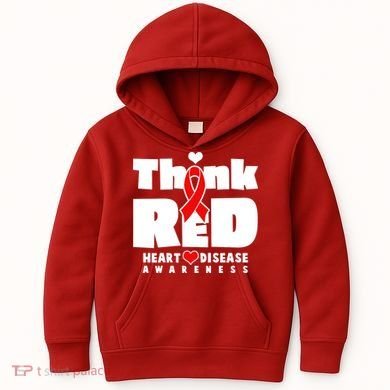 Think Red Heart Disease Awareness Kids Hoodie