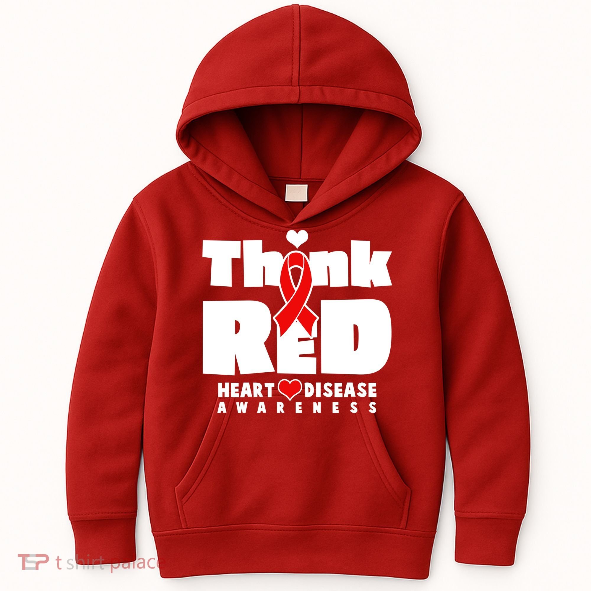 Think Red Heart Disease Awareness Kids Hoodie