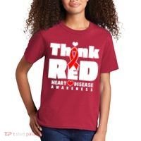 Think Red Heart Disease Awareness Kids T-Shirt thumb 2