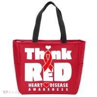 Think Red Heart Disease Awareness Tote Bag thumb 0