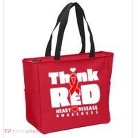 Think Red Heart Disease Awareness Tote Bag thumb 2