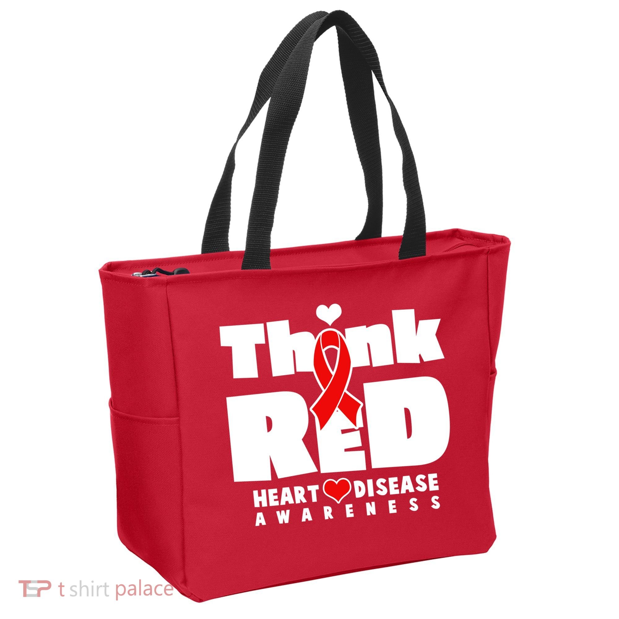 Think Red Heart Disease Awareness Tote Bag