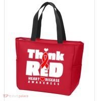 Think Red Heart Disease Awareness Tote Bag thumb 3