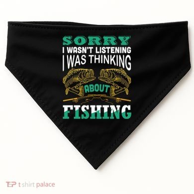 Thinking About Fishing Funny USA-Made Doggie Bandana