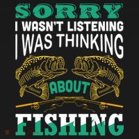 Thinking About Fishing Funny USA-Made Doggie Bandana thumb 2