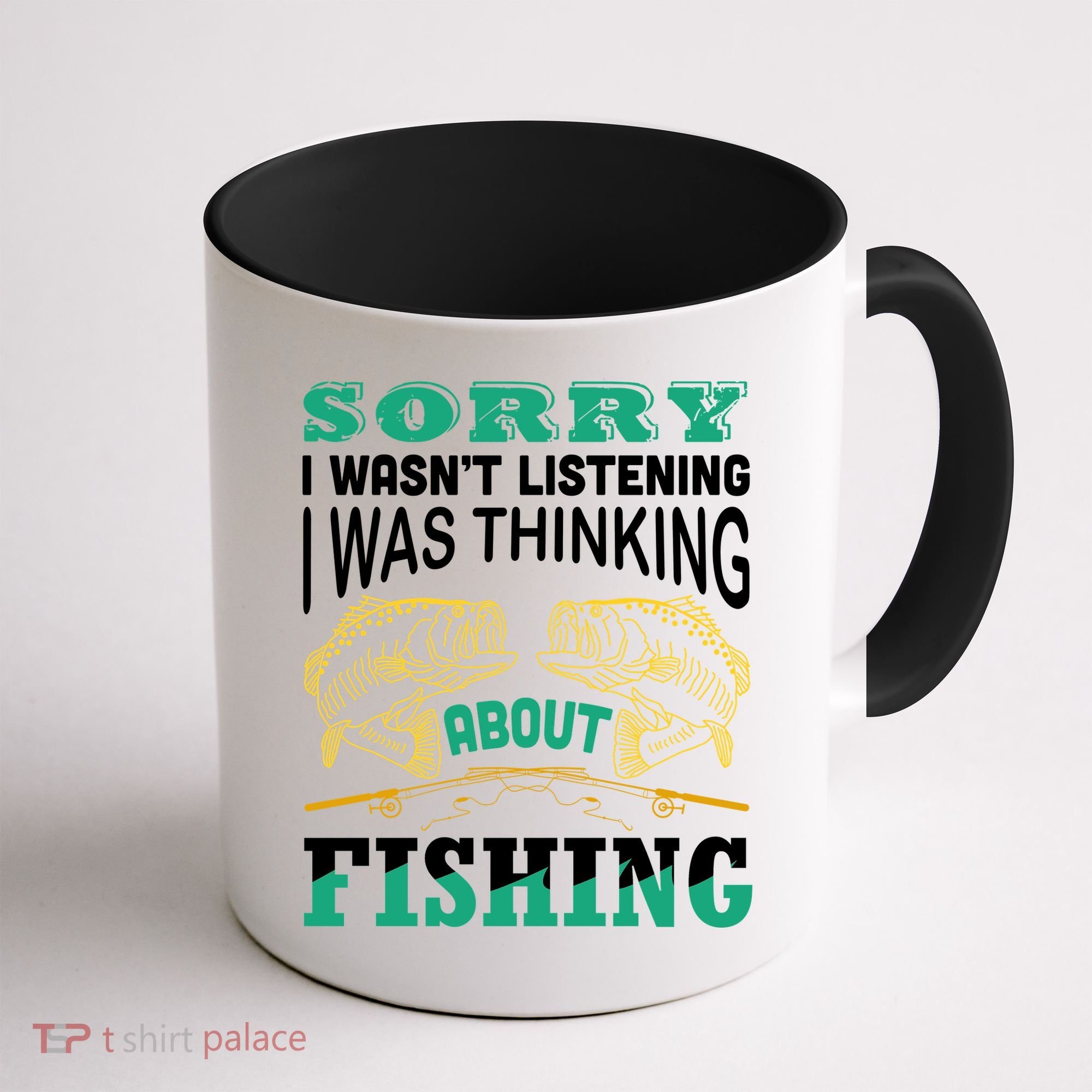 Thinking About Fishing Funny Coffee Mug
