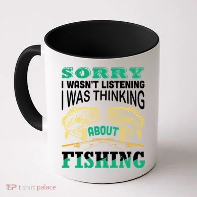 Thinking About Fishing Funny Coffee Mug