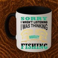 Thinking About Fishing Funny Coffee Mug thumb 2