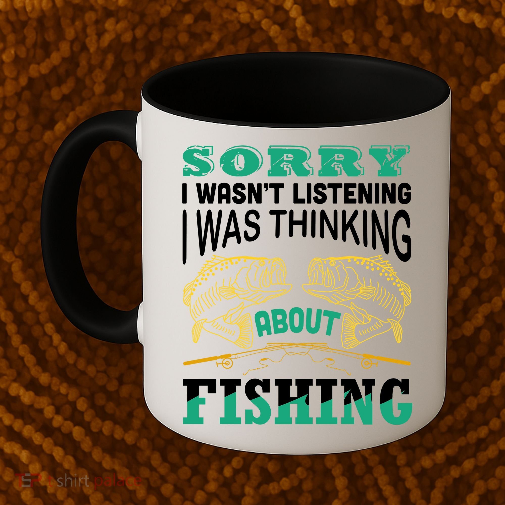 Thinking About Fishing Funny Coffee Mug