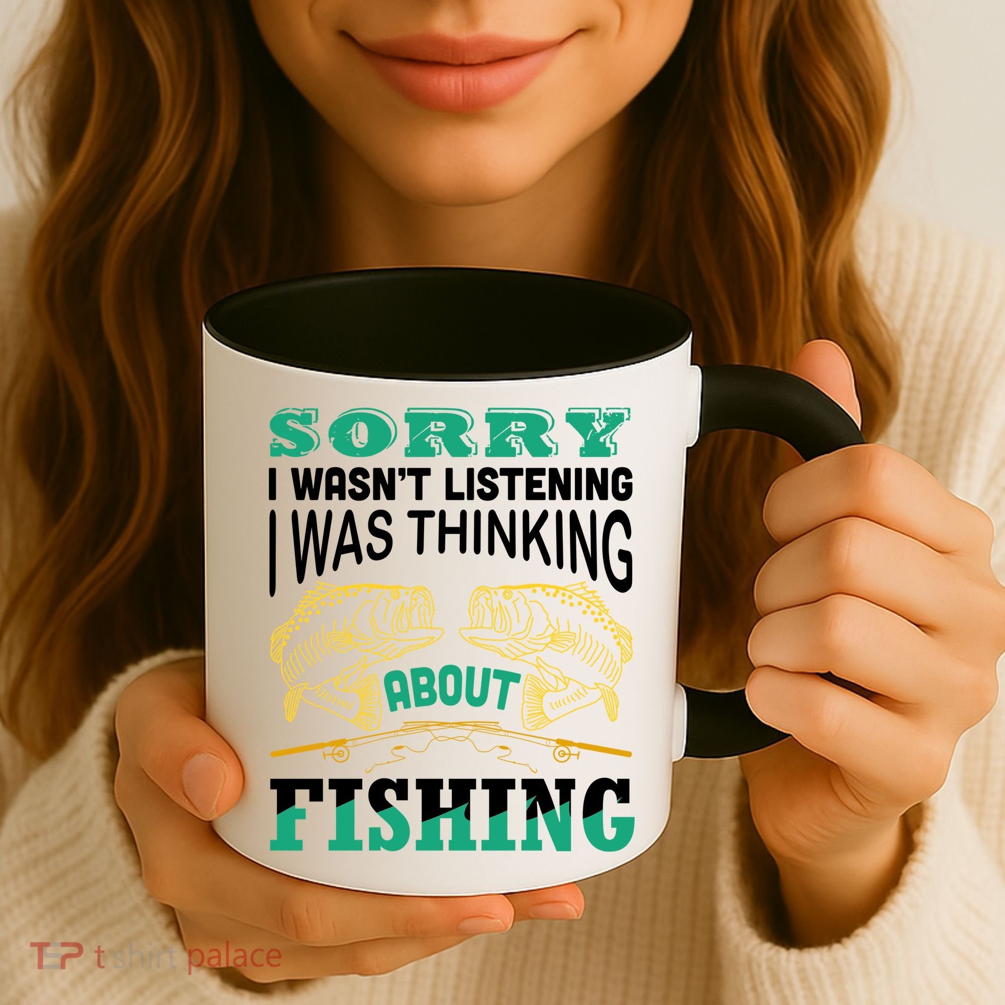 Thinking About Fishing Funny Coffee Mug