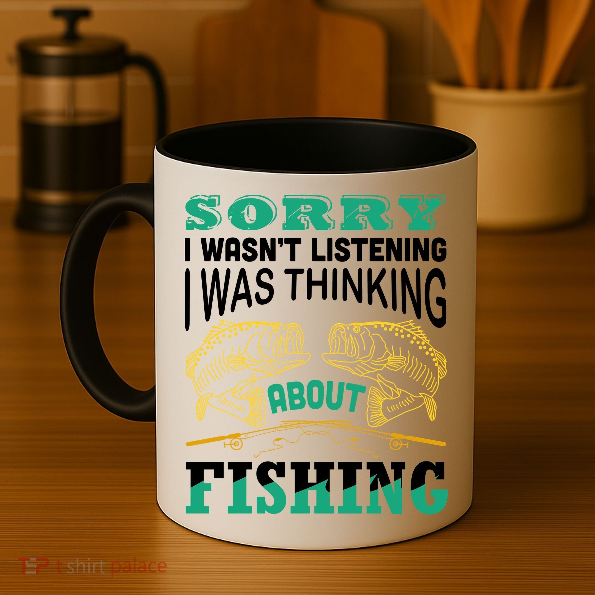 Thinking About Fishing Funny Coffee Mug