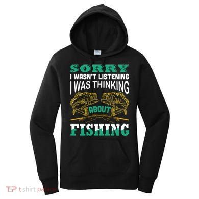 Thinking About Fishing Funny Women's Hoodie