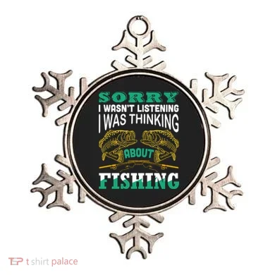 Thinking About Fishing Funny Ornament