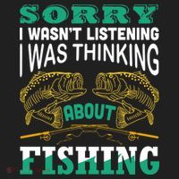 Thinking About Fishing Funny Golf Towel thumb 3