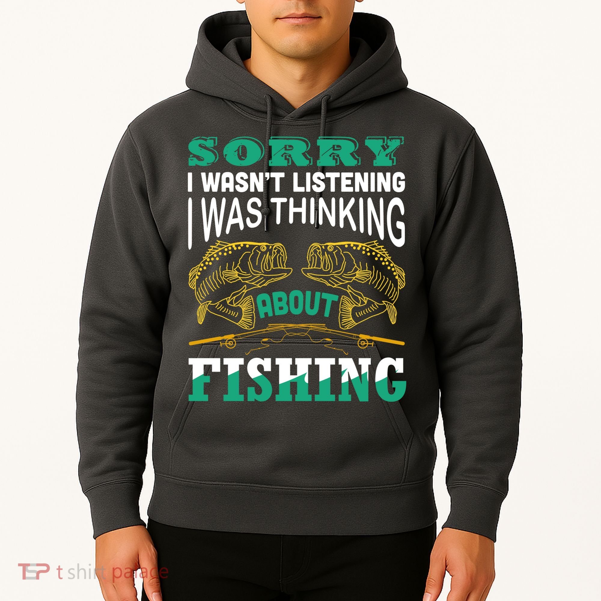 Thinking About Fishing Funny Hoodie