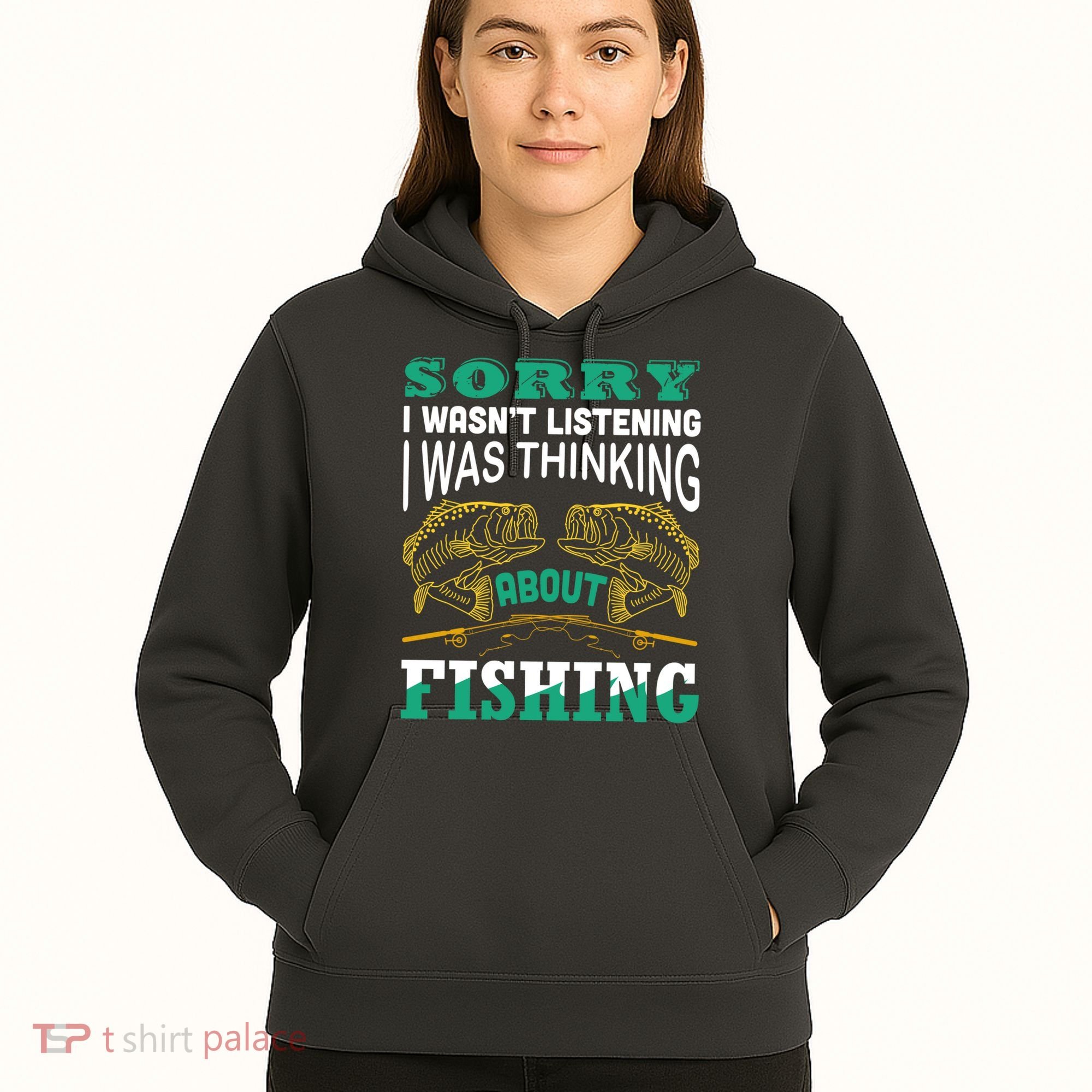 Thinking About Fishing Funny Hoodie