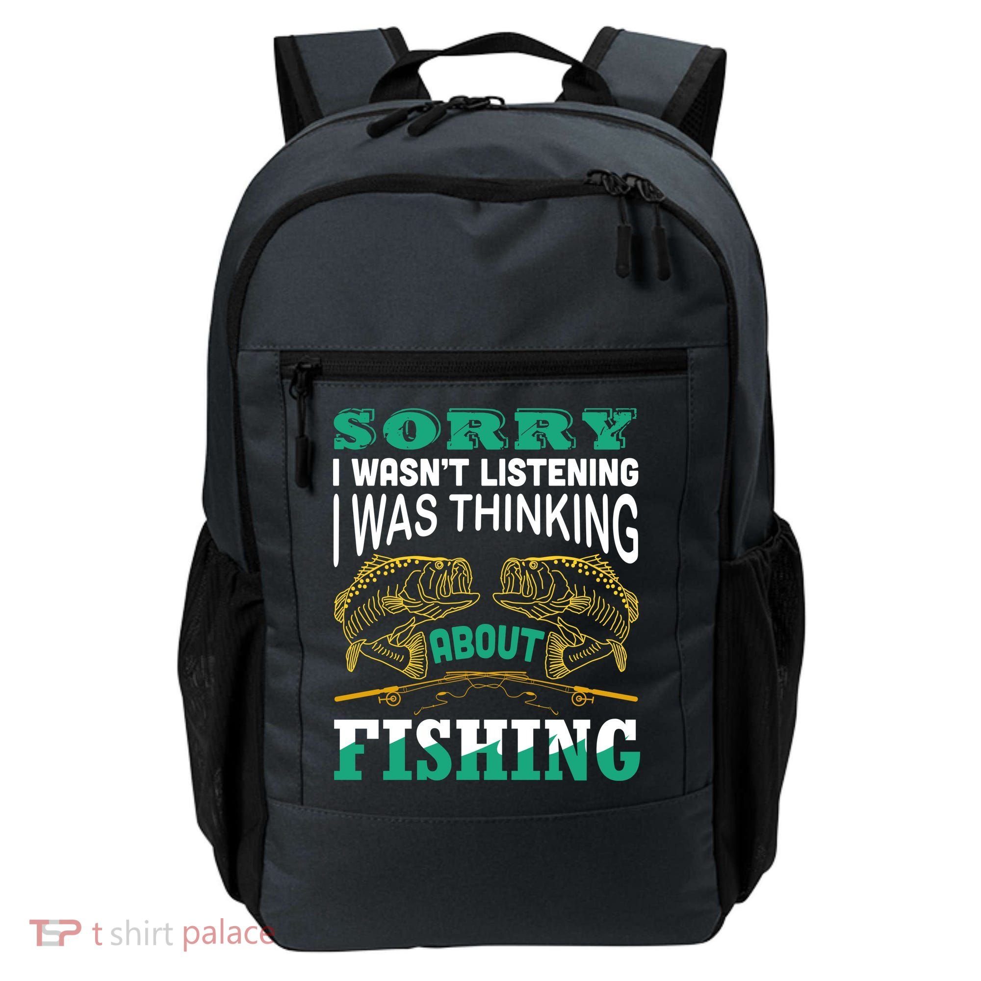 Thinking About Fishing Funny Backpack