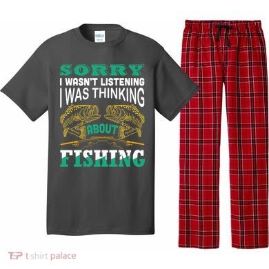 Thinking About Fishing Funny Pajama Set