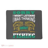 Thinking About Fishing Funny Mousepad thumb 0