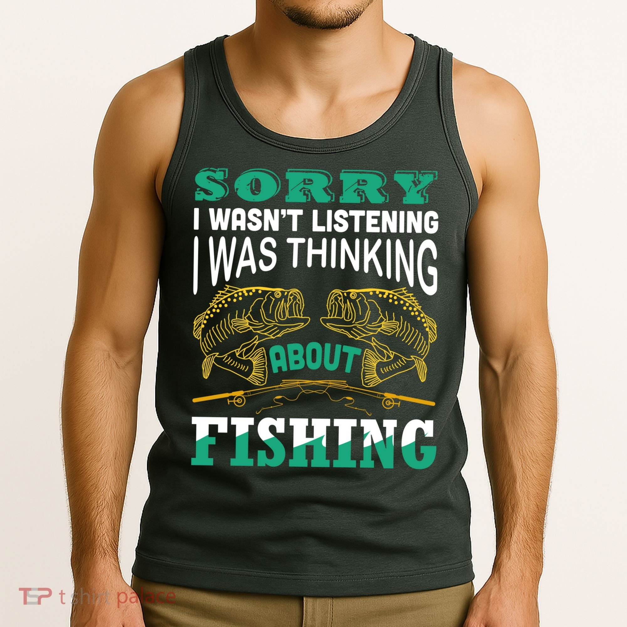 Thinking About Fishing Funny Tank Top
