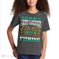 Thinking About Fishing Funny Kids T-Shirt thumb 2