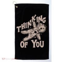 Thinking Of You Voodoo Doll Funny Golf Towel thumb 0