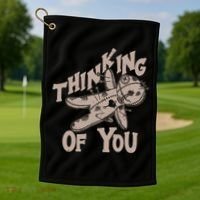 Thinking Of You Voodoo Doll Funny Golf Towel thumb 1