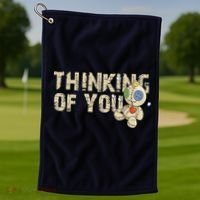 Thinking Of You Voodoo Doll Funny Meme Golf Towel thumb 1