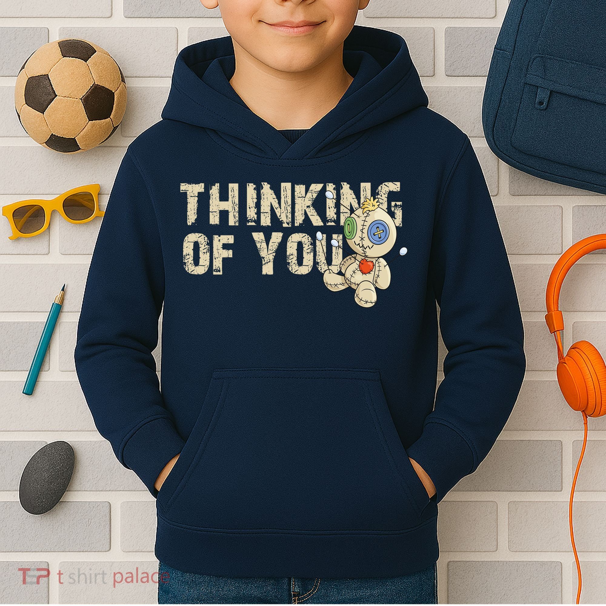 Thinking Of You Voodoo Doll Funny Meme Kids Hoodie