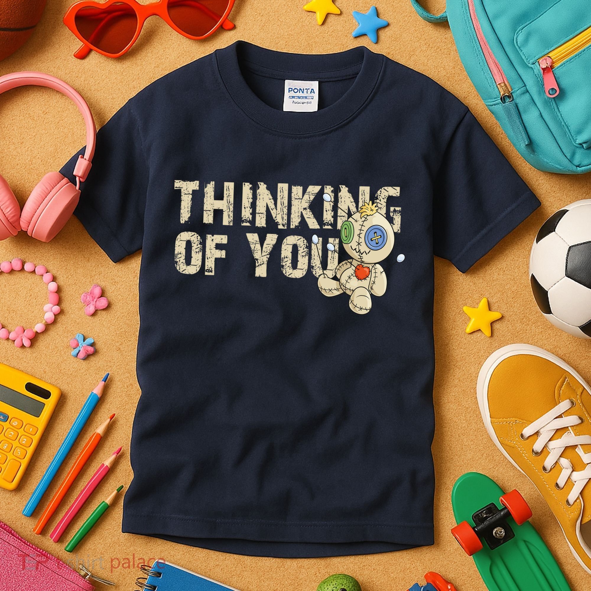 Thinking Of You Voodoo Doll Funny Meme Kids T-Shirt