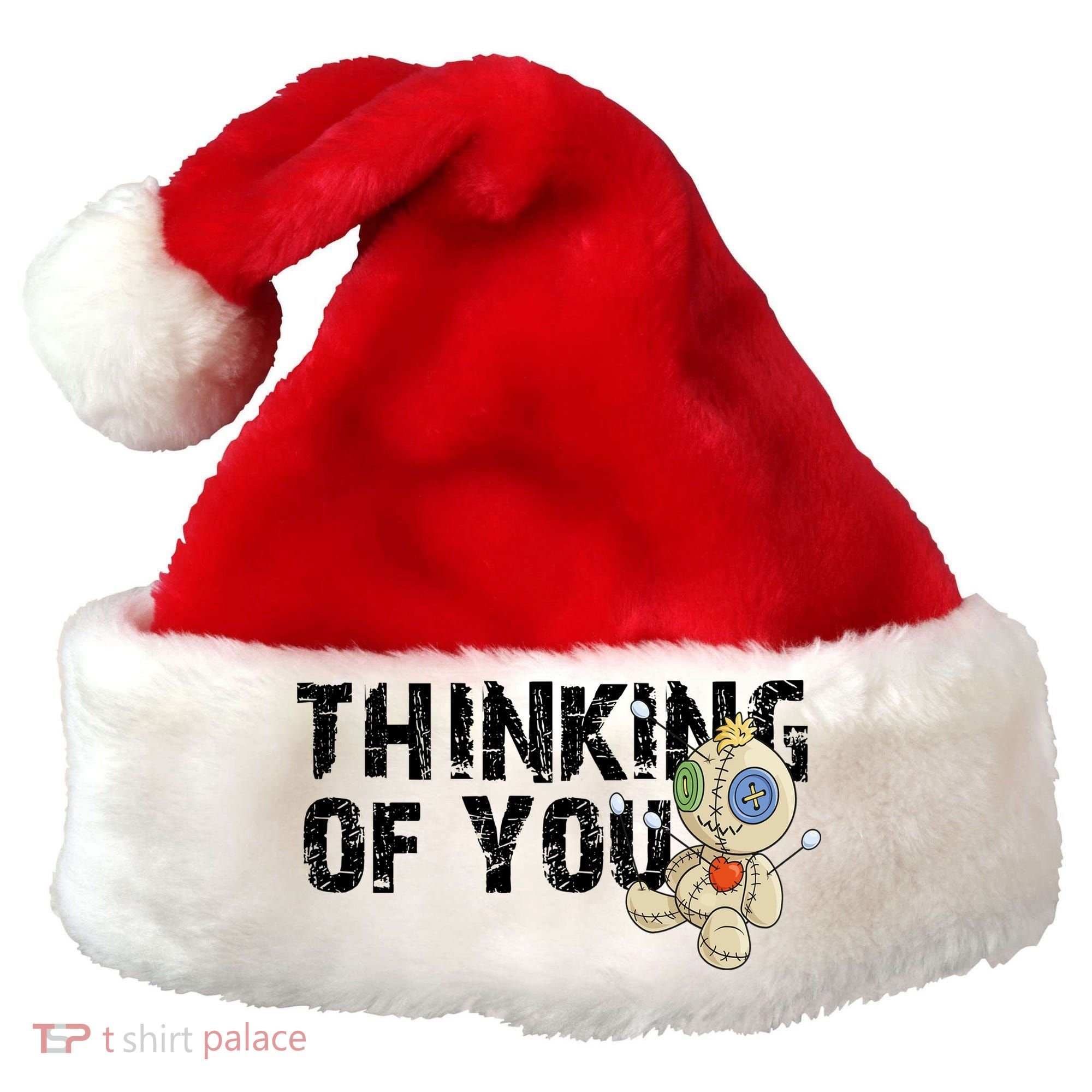 Thinking Of You Voodoo Doll Funny Meme Santa Hat