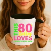 This 80's Baby Loves The Boys In The Band Coffee Mug thumb 3