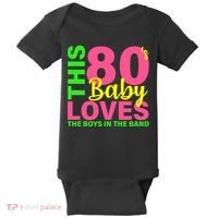 This 80's Baby Loves The Boys In The Band Baby Bodysuit thumb 0