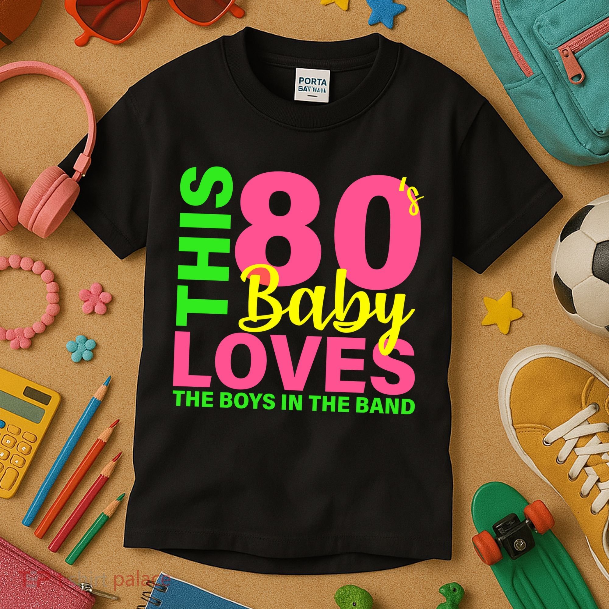 This 80's Baby Loves The Boys In The Band Kids T-Shirt
