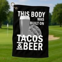 This Body Was Built On Tacos & Beer Golf Towel thumb 1