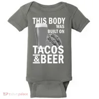 This Body Was Built On Tacos & Beer Baby Bodysuit thumb 0