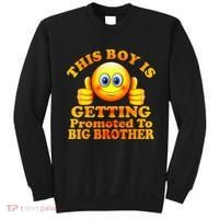 This Boy is Getting Promoted To Big Brother Smiley Emoji Sweatshirt thumb 0