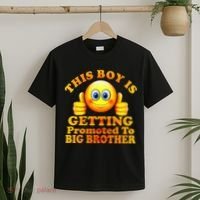 This Boy is Getting Promoted To Big Brother Smiley Emoji T-Shirt thumb 2