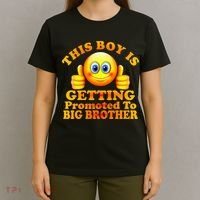 This Boy is Getting Promoted To Big Brother Smiley Emoji T-Shirt thumb 4