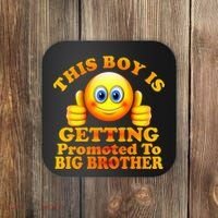 This Boy is Getting Promoted To Big Brother Smiley Emoji Coaster thumb 0