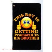 This Boy is Getting Promoted To Big Brother Smiley Emoji Golf Towel thumb 0