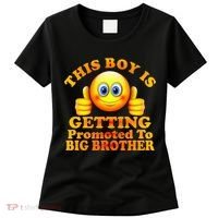 This Boy is Getting Promoted To Big Brother Smiley Emoji Women's T-Shirt thumb 0