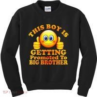 This Boy is Getting Promoted To Big Brother Smiley Emoji Kids Sweatshirt thumb 0