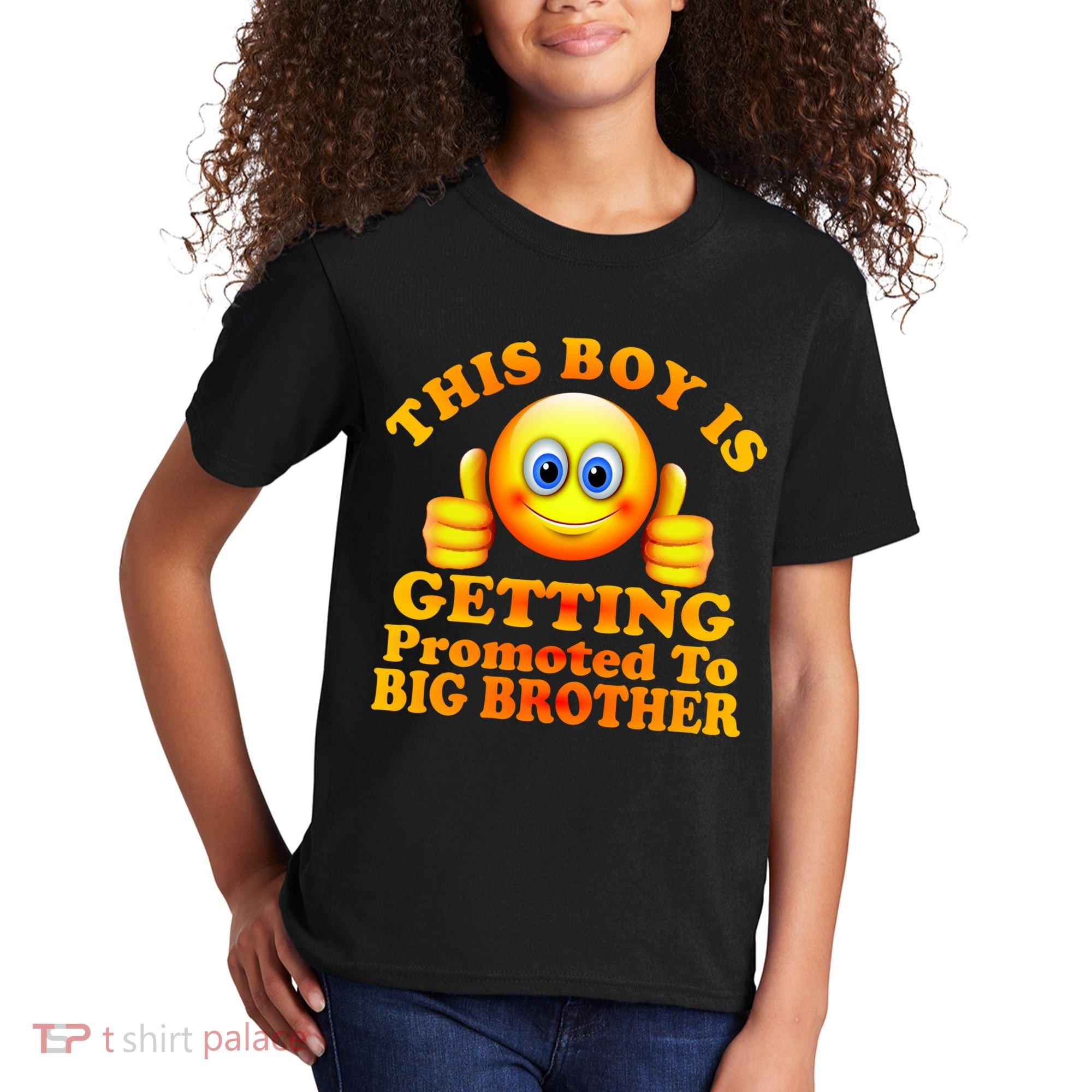 This Boy is Getting Promoted To Big Brother Smiley Emoji Kids T-Shirt